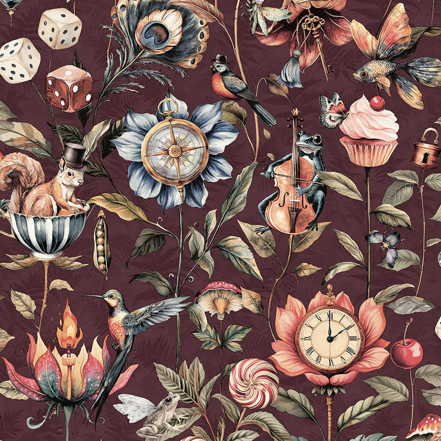Elysium Wallpaper - Mulberry