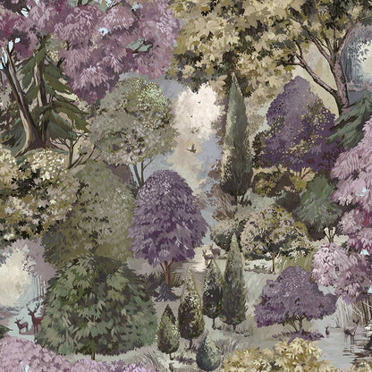 Pinecrest Mulberry Green - Wallpaper
