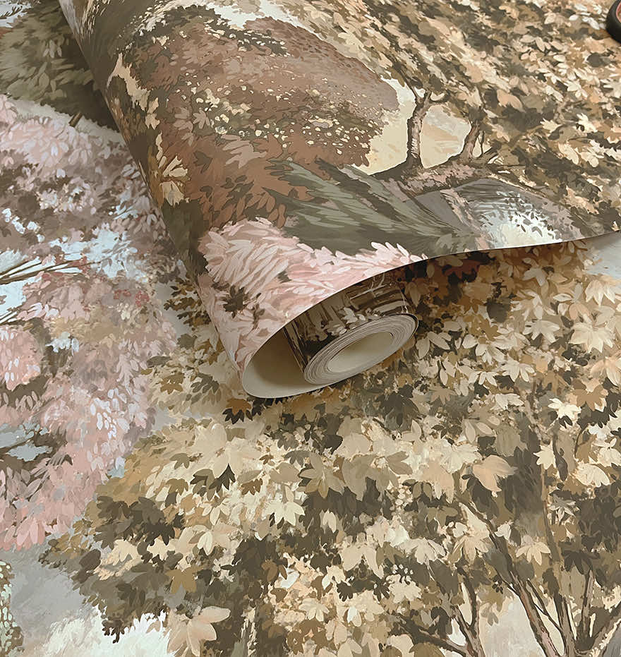 Pinecrest Rust Green Wallpaper