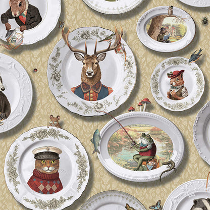 Tales of the Manor - Fun Animal Wallpaper - Ochre