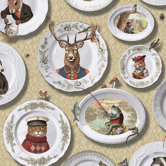Tales of the Manor - Fun Animal Wallpaper - Ochre