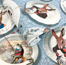 Tales of the Manor - Fun Animal Wallpaper - Blue