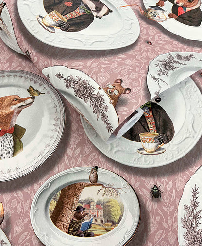 Tales of the Manor - Fun Animal Wallpaper - Blush