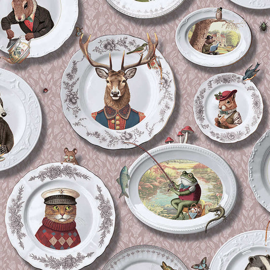 Tales of the Manor - Fun Animal Wallpaper - Blush