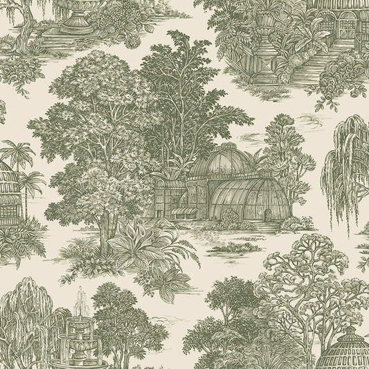 Blenheim Toile Wallpaper - Green