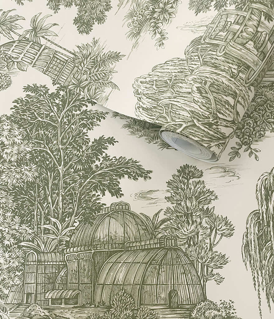 Blenheim Toile Wallpaper - Green