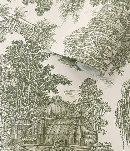 Blenheim Toile Wallpaper - Green