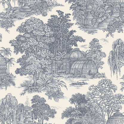 Blenheim Toile Wallpaper - Blue