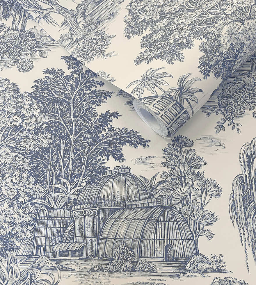 Blenheim Toile Wallpaper - Blue