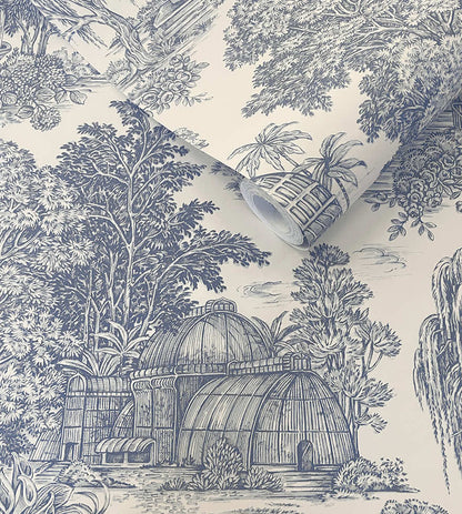 Blenheim Toile Wallpaper - Blue