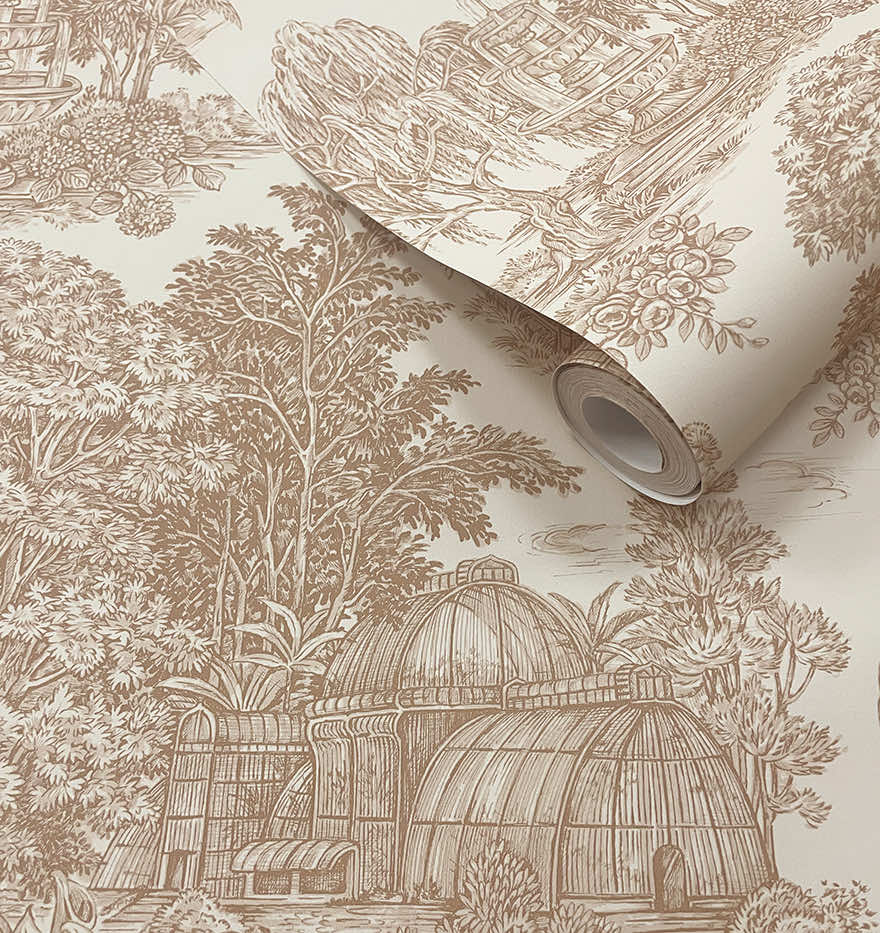 Blenheim Toile Wallpaper - Rust