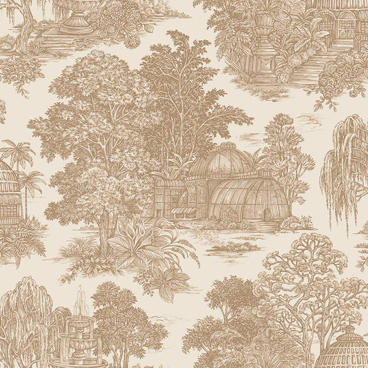Blenheim Toile Wallpaper - Rust