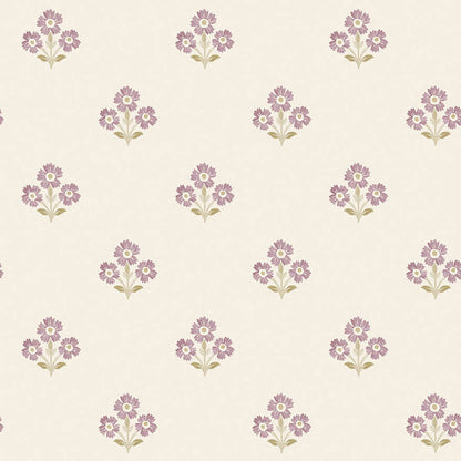 Isadora Wallpaper - Neutral/Mulberry