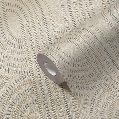 French Affair Wallpaper - Beige Metallic