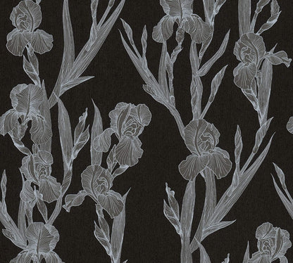Iris - Floral Daniel Hechter Wallpaper - Black
