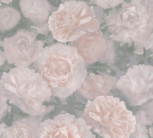 Sample - Mia Floral Wallpaper - Pink - WIDE
