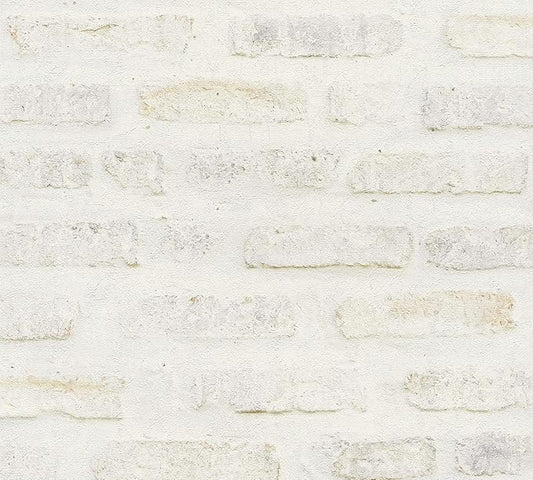 Brick Wallpaper - Pale Beige/Cream - Vinyl