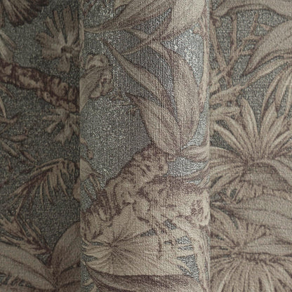 Sepia Memories -  Jungle Wallpaper - Grey Metallic