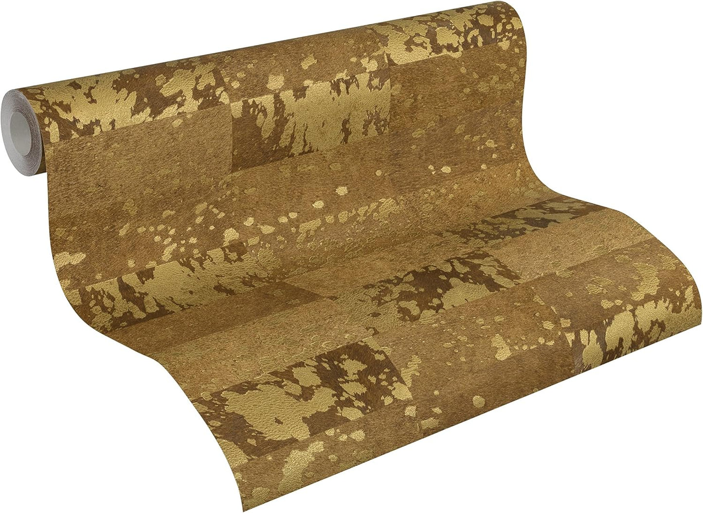 Saffiano Wallpaper - Gold Metallic
