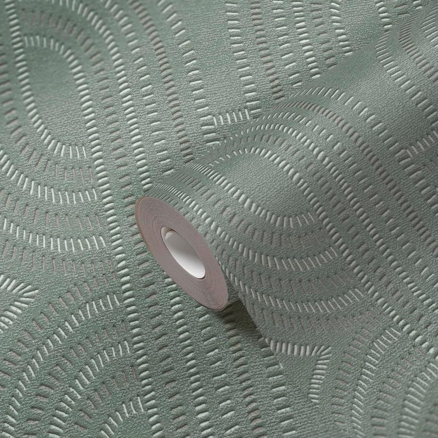 French Affair Wallpaper - Green Metallic