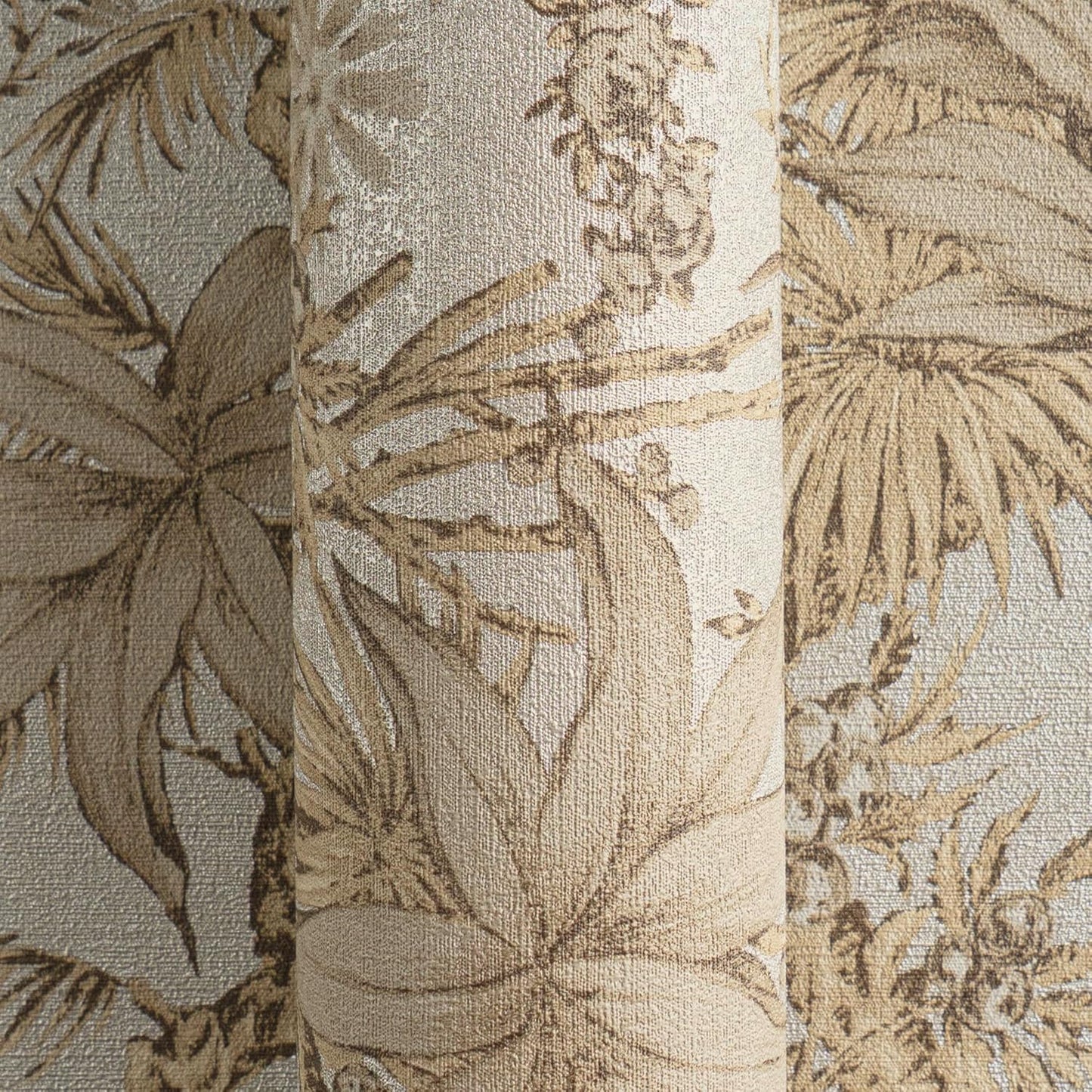 Sepia Memories -  Jungle Wallpaper - Beige Metallic