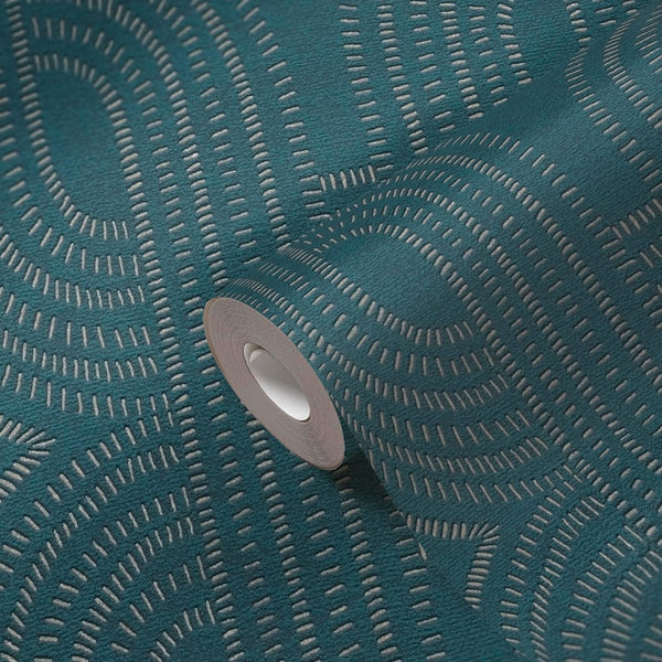 Sample - French Affair Wallpaper - Blue Metallic