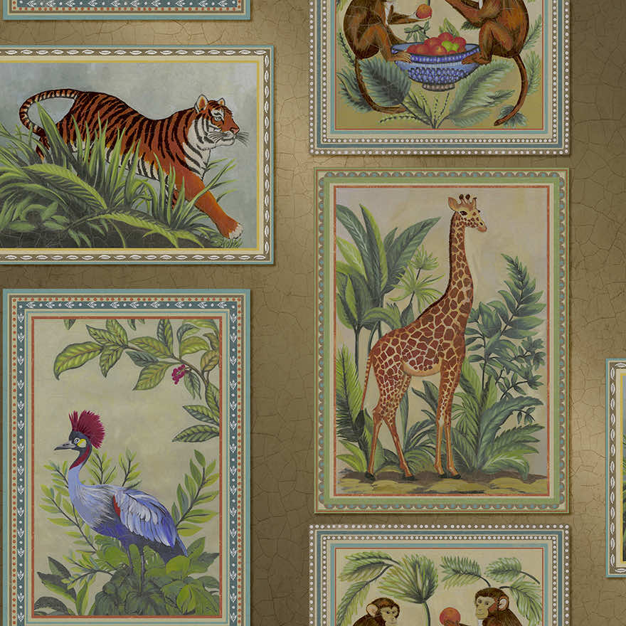 Menagerie Wallpaper – Gold