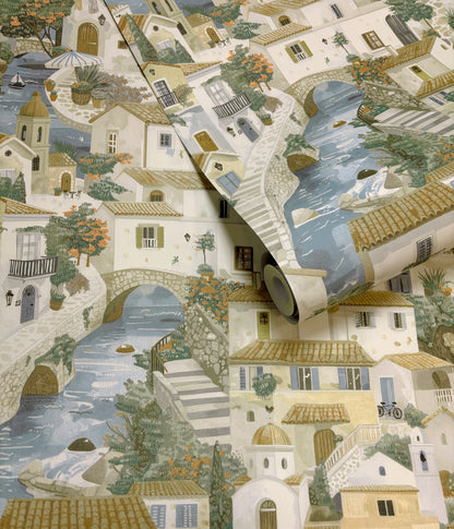 Monteroso Wallpaper – Beige/Blue