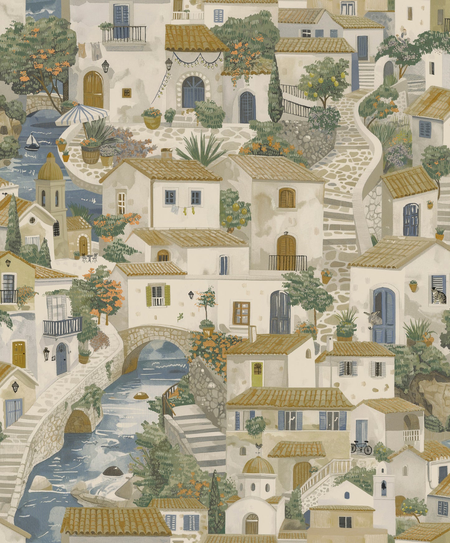 Monteroso Wallpaper – Beige/Blue