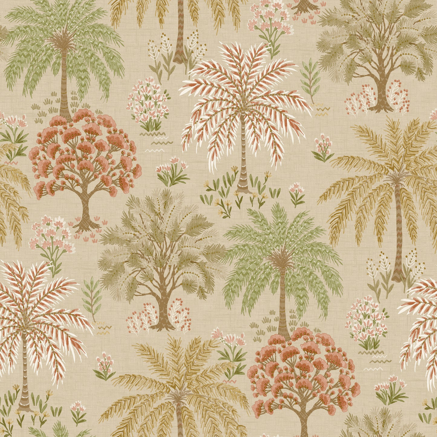 Solana Wallpaper – Coral/Beige