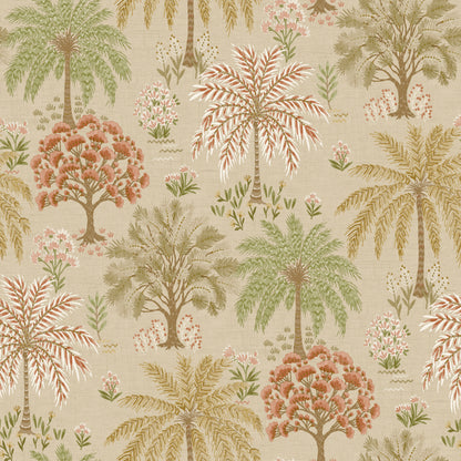 Solana Wallpaper – Coral/Beige