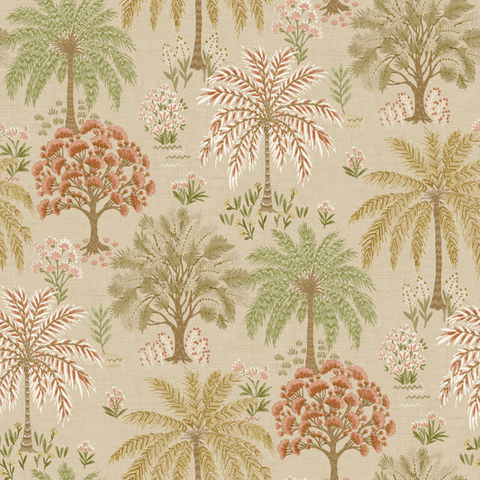 Solana Wallpaper – Coral/Beige