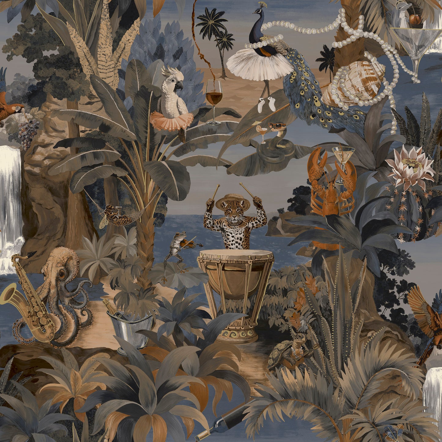 Sunset Carnival Wallpaper – Navy