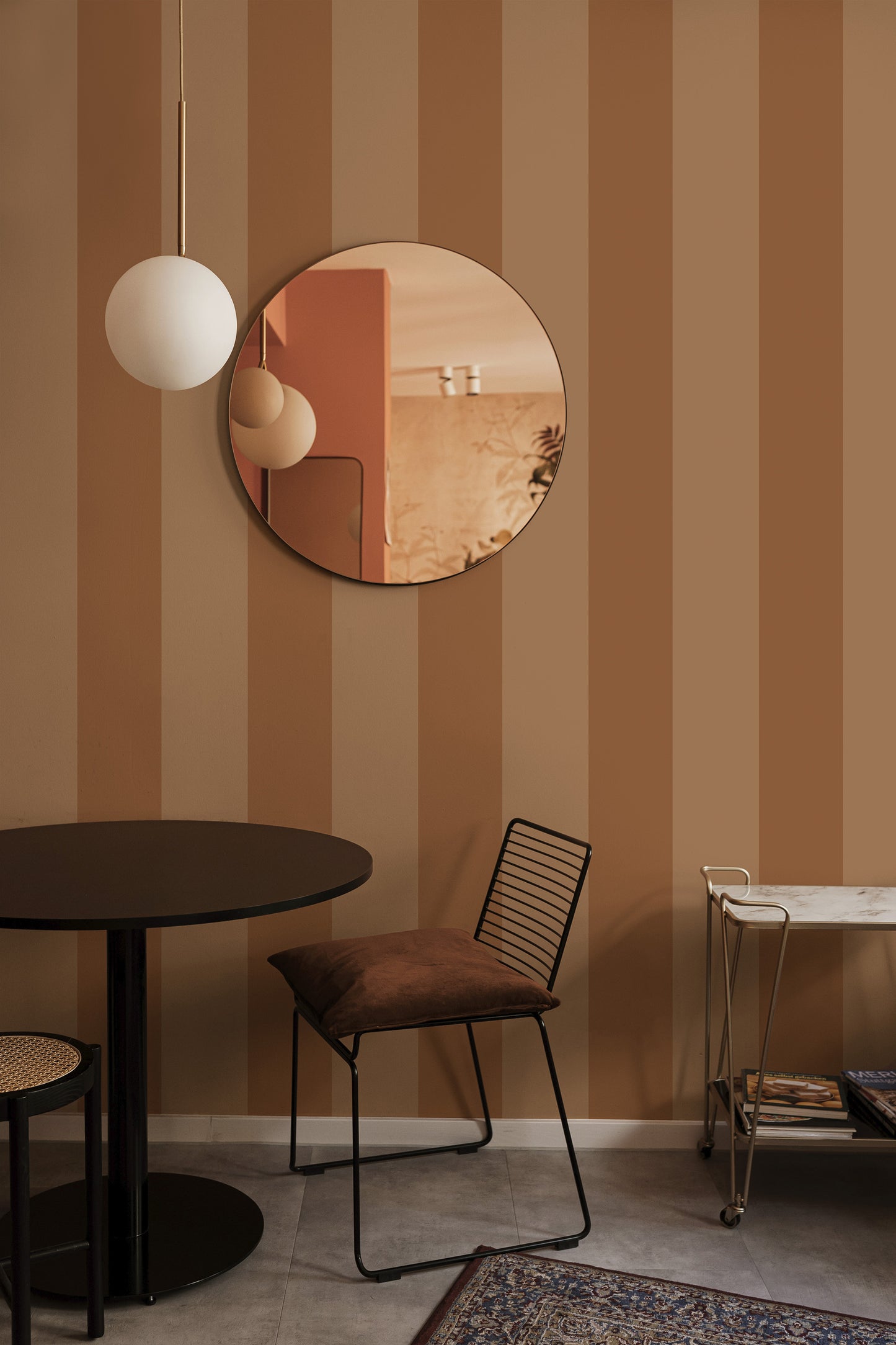 Cordelia Stripe Wallpaper – Rust