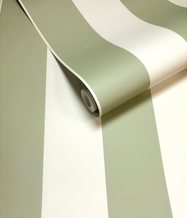 Sample - Cordelia Stripe Wallpaper - Sage