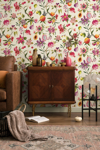 Tropica Wallpaper - Cream/Multi