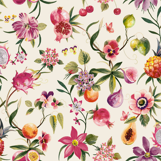 Tropica Wallpaper - Cream/Multi