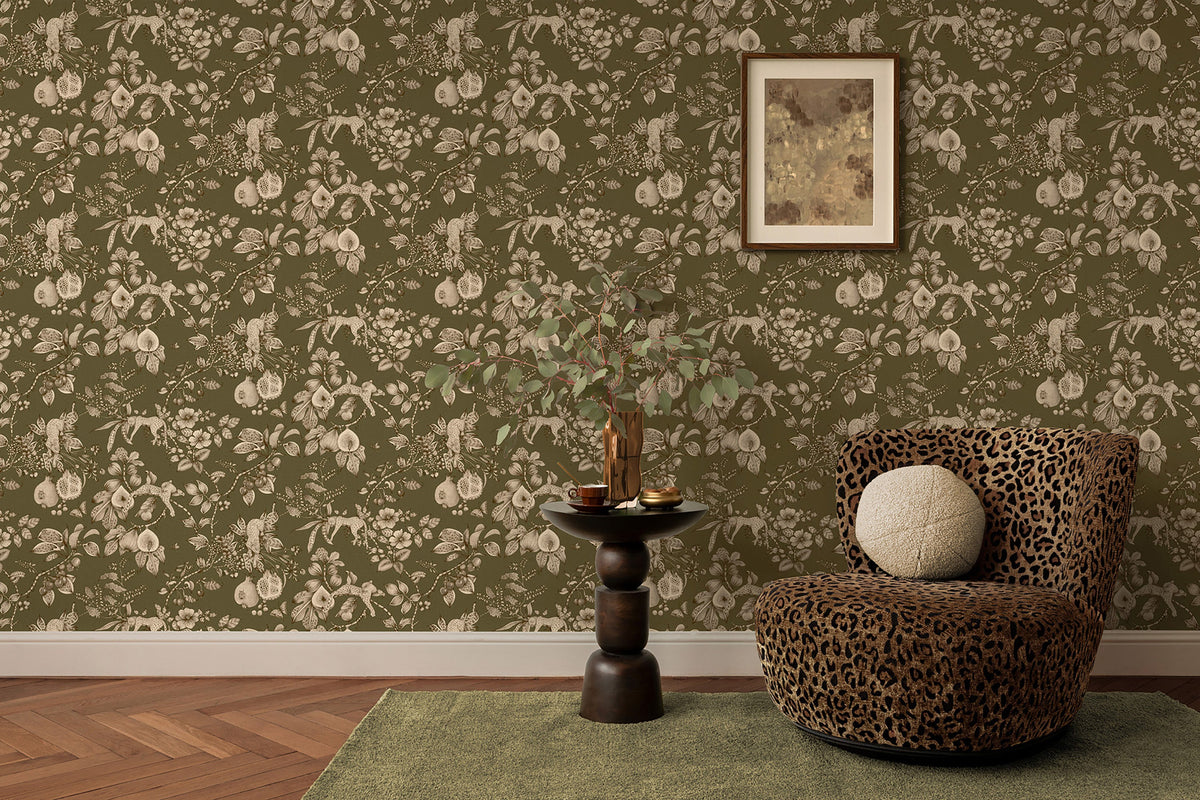 Liana – Leopard Wallpaper – Khaki