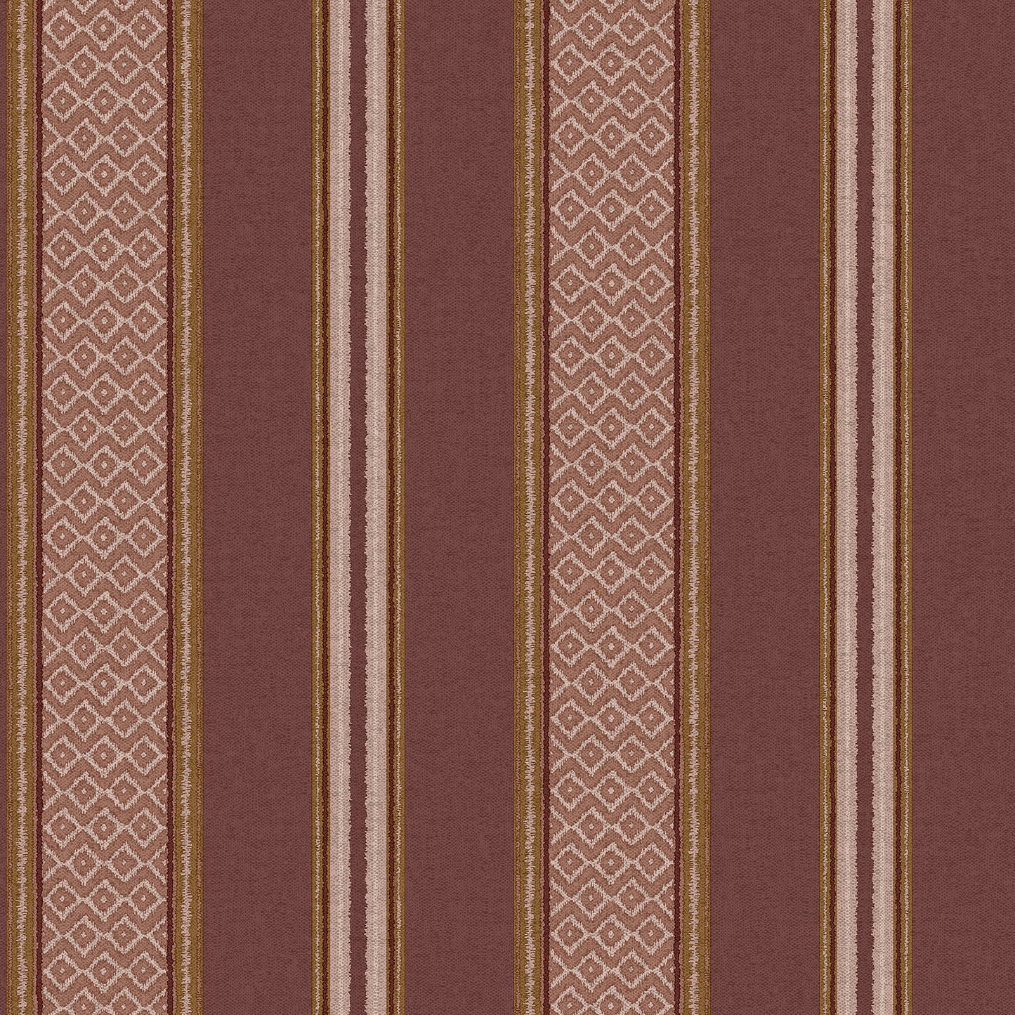 Russet woven-stripe wallpaper — flat pattern detail, Patola by The Inside
