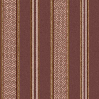 Russet woven-stripe wallpaper — flat pattern detail, Patola by The Inside