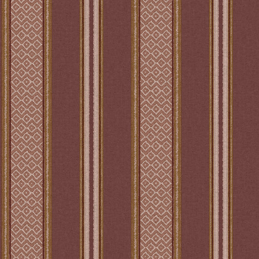 Russet woven-stripe wallpaper — flat pattern detail, Patola by The Inside