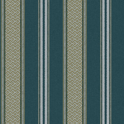 Dark teal woven-stripe wallpaper — flat pattern detail, Patola by The Inside