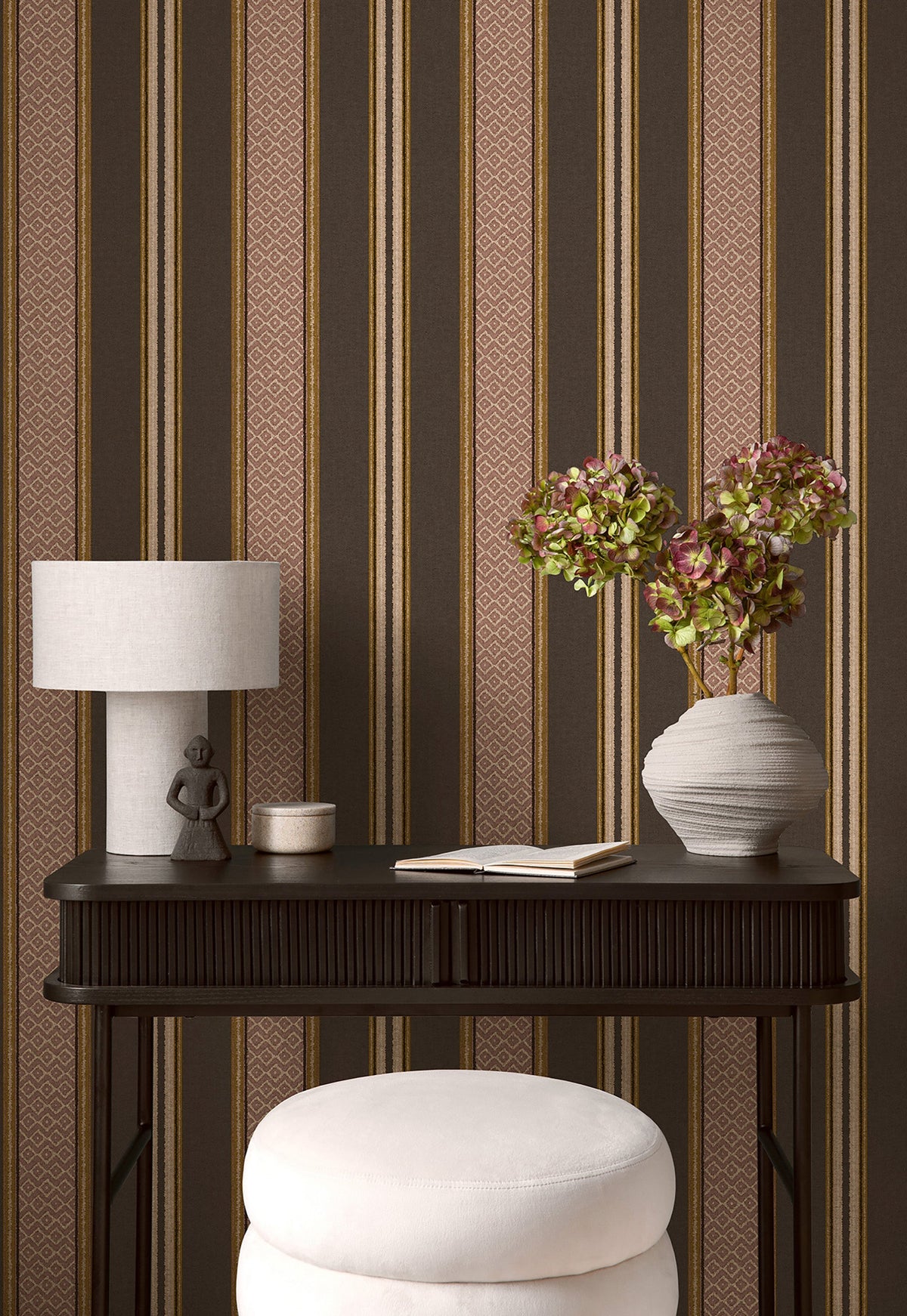 Patola – Woven Stripe Wallpaper – Charcoal
