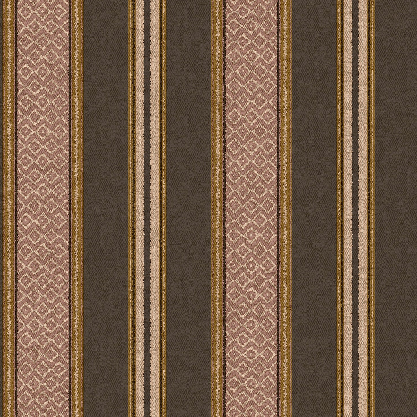 Charcoal woven-stripe wallpaper — flat pattern detail, Patola by The Inside