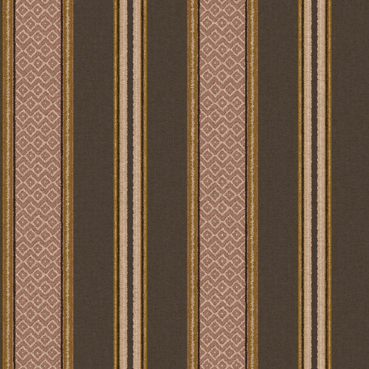 Charcoal woven-stripe wallpaper — flat pattern detail, Patola by The Inside