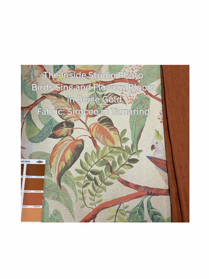 Birds Sing and Flowers Bloom Wallpaper - Beige Gold