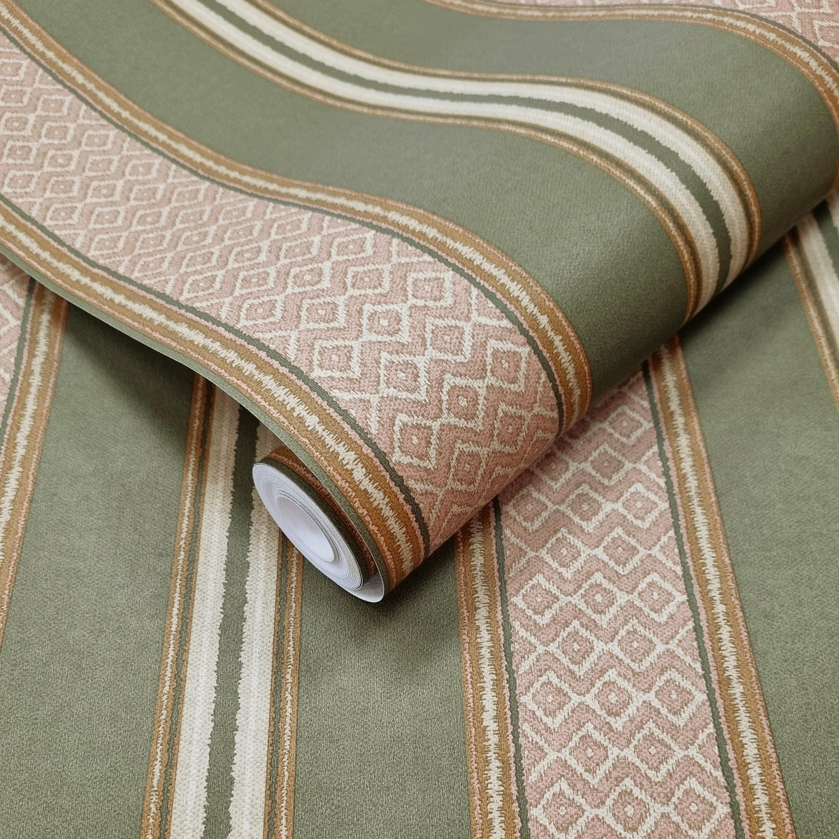 Sample – Patola – Woven Stripe Wallpaper – Khaki