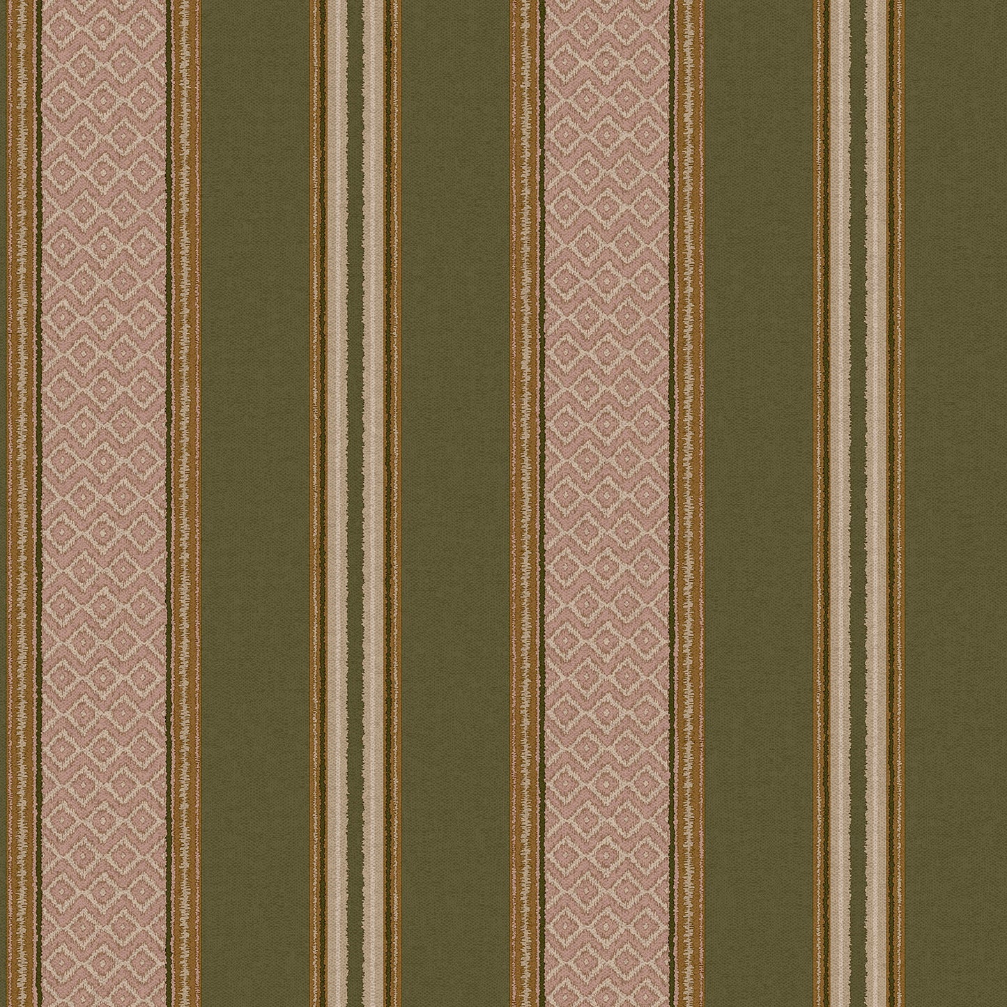 Khaki woven-stripe wallpaper — flat pattern detail, Patola by The Inside