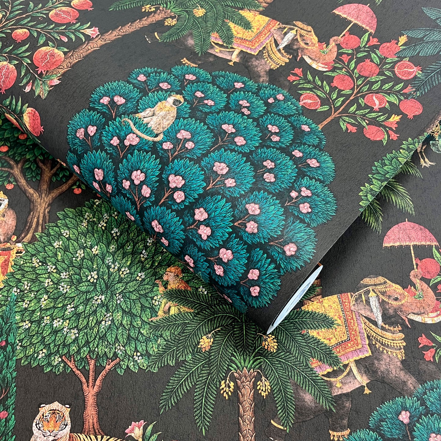 Sample – Bengal – Menagerie Wallpaper – Charcoal