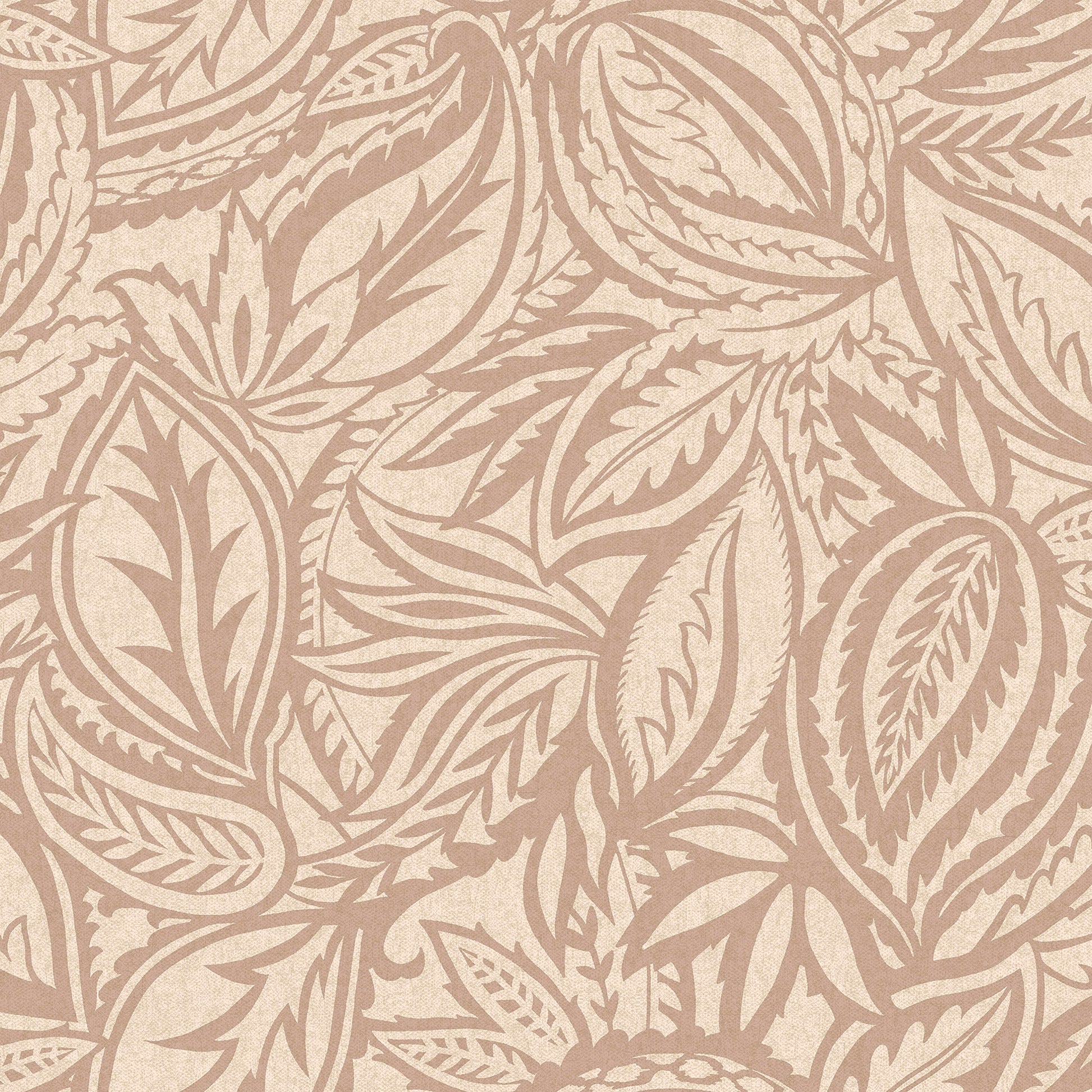 Blush abstract paisley-leaf wallpaper — flat pattern detail, Musa by The Inside